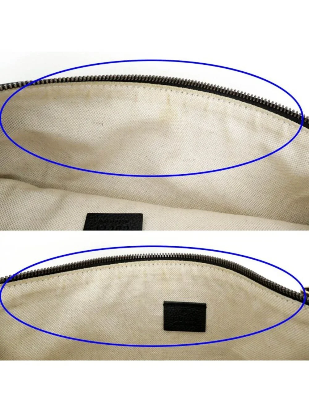 Gucci Logo Print Clutch Black Gold Leather